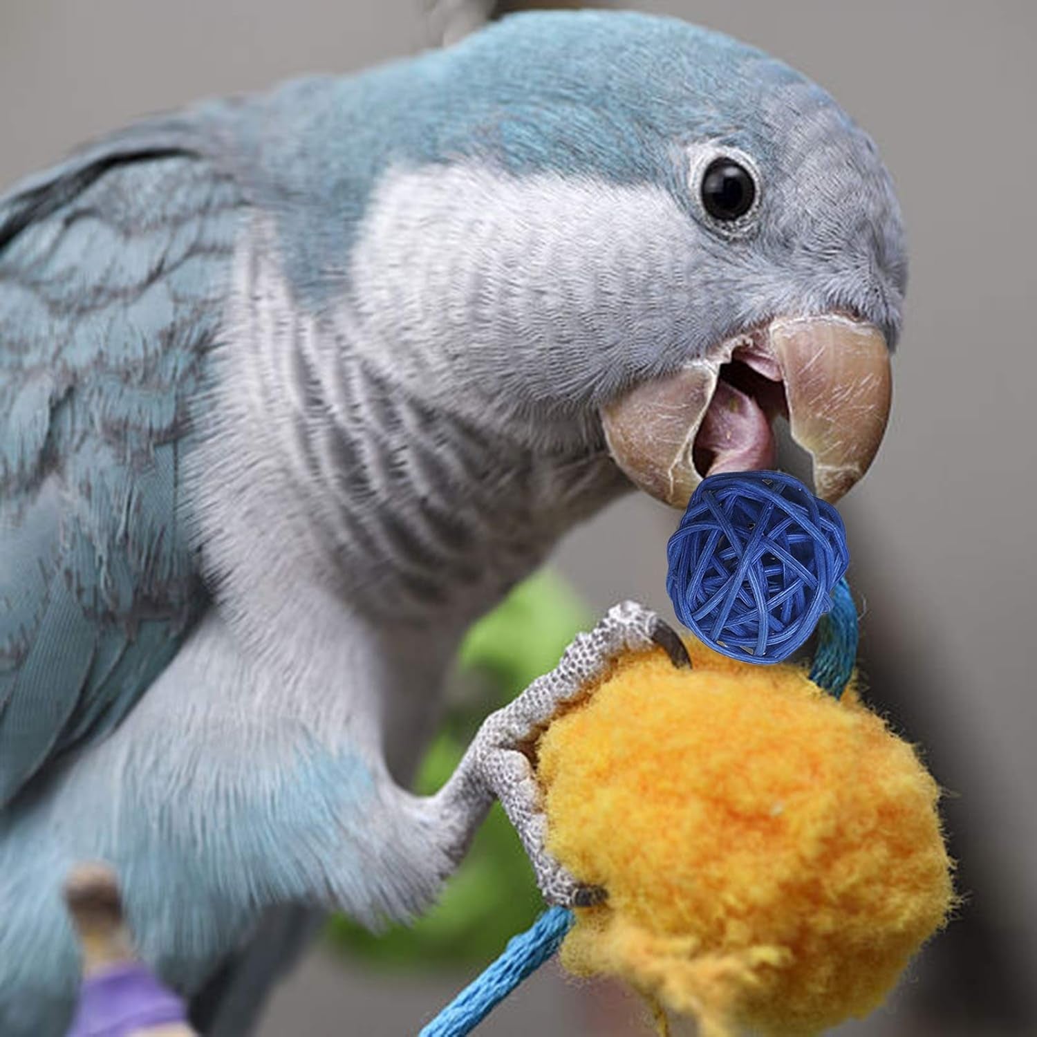 Rattan Balls 32 Pack 1.2 Inch Wicker Ball Birds Quaker Parrot Parakeet Chewing Pet Bite Ball for Budgies Conures Hamsters Ball Orbs Crafts DIY Accessories Vase Fillers (Multi-Colored)